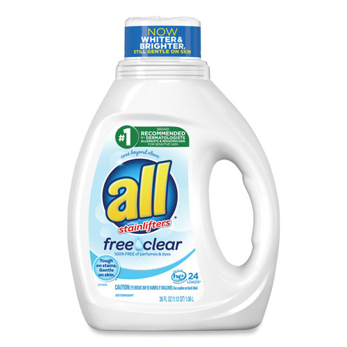 All Ultra Free Clear Liquid Detergent, Unscented, 36 oz Bottle