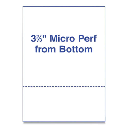 Alliance Perforated and Punched Laser Cut Sheets, Micro-Perforated 3.67" from Bottom, 24 lb, 8.5 x 11, White, 500/Ream