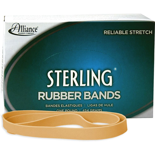 Alliance Rubber Ergonomically Correct Boxed Rubber Bands, Size 107, Approx. 50, 1 lb. Box