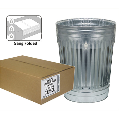 Aluf Plastics Can Liner, 1.5 Mil, 33"x39", Clear
