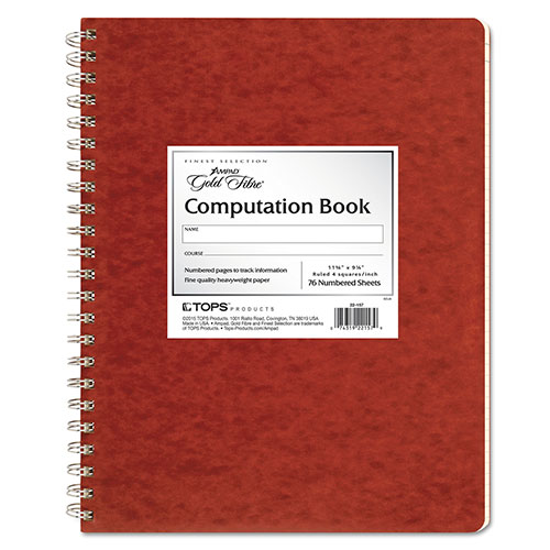 Ampad Computation Book, Quadrille Rule, Brown Cover, 11.75 x 9.25, 76 Sheets