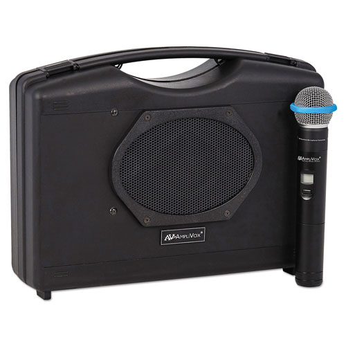 Amplivox Bluetooth Audio Portable Buddy with Wireless Handheld Mic, 50W, Black