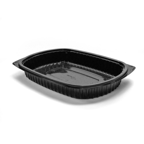 Anchor Packaging MicroRaves Oval Platter, 32 OZ, Black