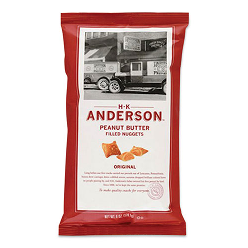 Anderson Peanut Butter Filled Pretzel Nuggets, Original, 2.5 oz Packets, 8/Carton