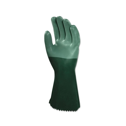 Ansell 08-354 Neoprene Dipped Gloves, Rough Finish, Size 10, Green