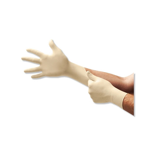 Ansell Diamond Grip™ MF-300 Latex Powder-Free Disposable Gloves, 6.3 mil Palm/7.9 mil Finger, Medium, Natural