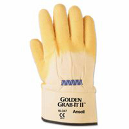 Ansell Golden Grab-It Gloves, 10, Yellow