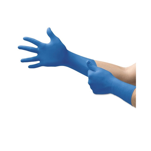 Ansell SafeGrip® SG-375 Examination Gloves, Medium, Natural Rubber Latex, Blue