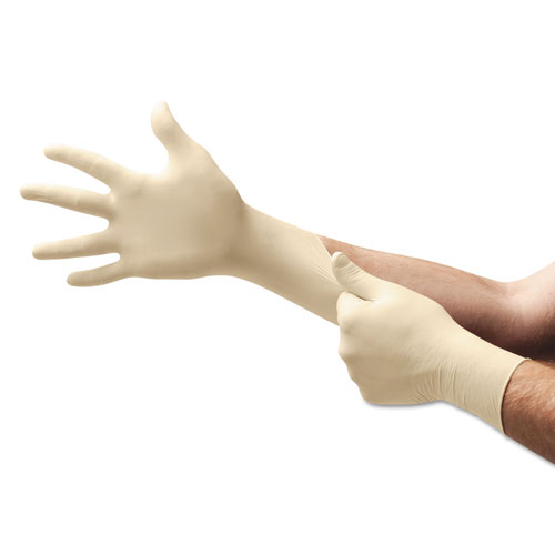 Ansell XT Premium Latex Disposable Gloves, Powder-Free, Medium, 100/Box