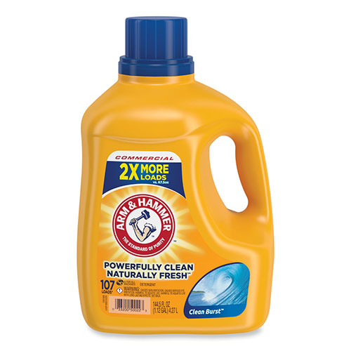 Arm & Hammer® Dual HE Clean-Burst Liquid Laundry Detergent, 144.5 oz Bottle, 4/Carton