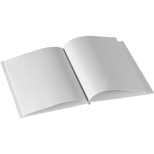 Ashley Hardcover Blank Book, 6" x 8", 28 Pgs, White