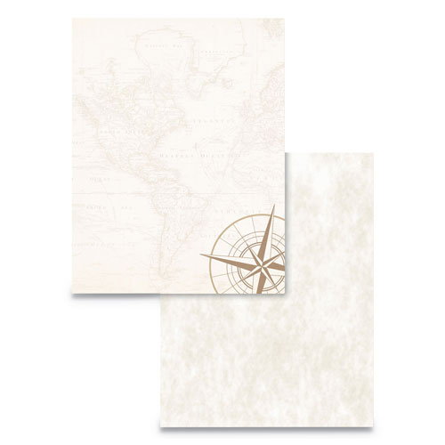 Astrodesigns® Pre-Printed Paper, 24 lb, 8.5 x 11, Map and Compass, 50/Pack