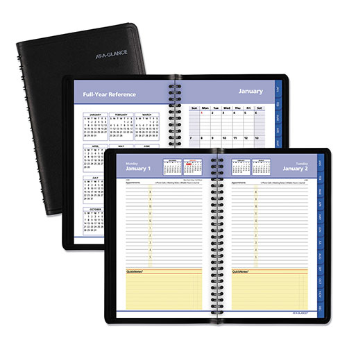 At-A-Glance 800 Range Weekly/Monthly Appointment Book, 11 x 8.25, Black Cover, 12-Month (Jan to Dec): 2024