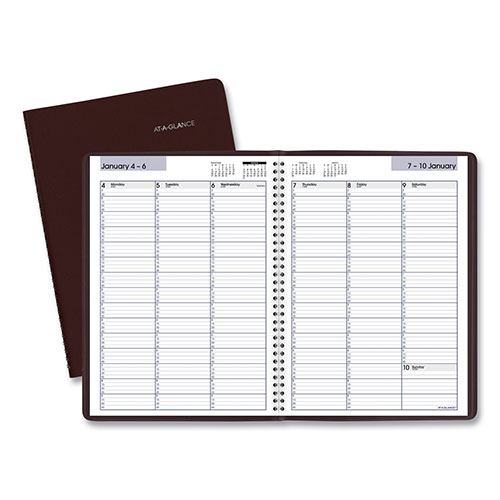 At-A-Glance DayMinder Weekly Appointment Book, Vertical-Column Format, 11 x 8, Burgundy Cover, 12-Month (Jan to Dec): 2024