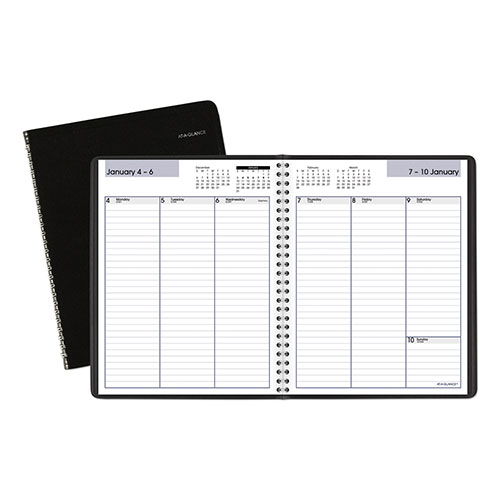 At-A-Glance DayMinder Weekly Planner, Vertical-Column Format, 8.75 x 7, Black Cover, 12-Month (Jan to Dec): 2024