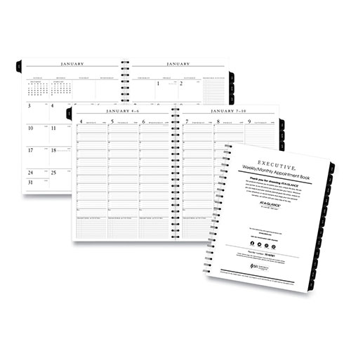 At-A-Glance Executive Weekly/Monthly Planner Refill with 15-Minute Appointments, 11 x 8.25, White Sheets, 12-Month (Jan to Dec): 2024