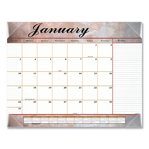 At-A-Glance Marbled Desk Pad, Marbled Artwork, 22 x 17, White/Multicolor Sheets, Clear Corners, 12-Month (Jan to Dec): 2024