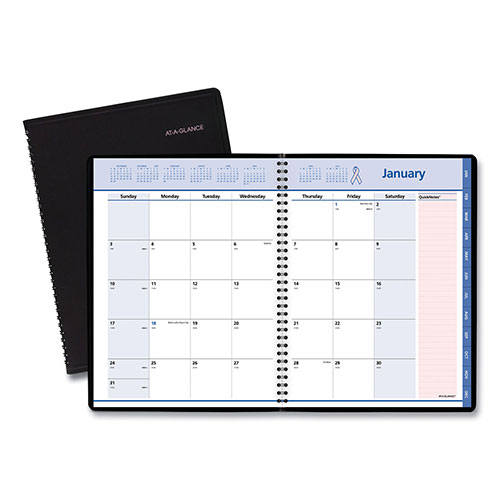At-A-Glance QuickNotes Special Edition Monthly Planner, 11 x 8.25, Black/Pink Cover, 12-Month (Jan to Dec): 2024