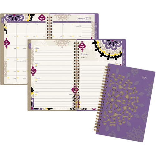At-A-Glance Vienna Weekly/Monthly Appointment Book, 8 x 4 7/8, Purple, 2022