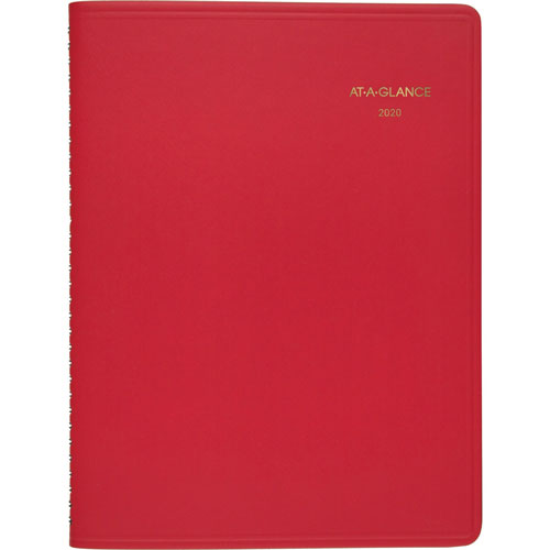 At-A-Glance Weekly Appointment Book, 8 1/4"x10 7/8", Simulated Leather Red