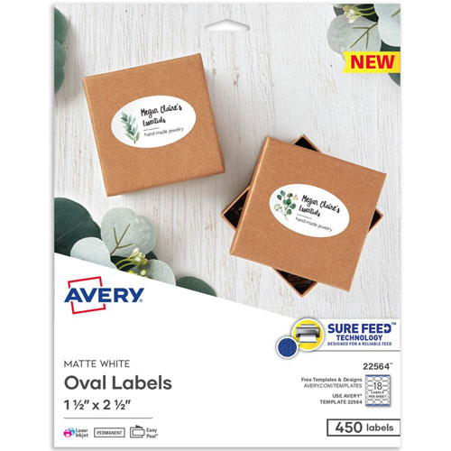 Avery Easy Peel Oval Labels - 450 / Pack