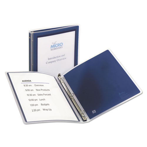 Avery Flexi-View Binder with Round Rings, 3 Rings, 0.5" Capacity, 11 x 8.5, Navy Blue