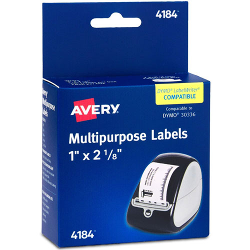 Avery Labels, Thermal, Multipurpose, 1"X2-1/8" , 500/Bx, White