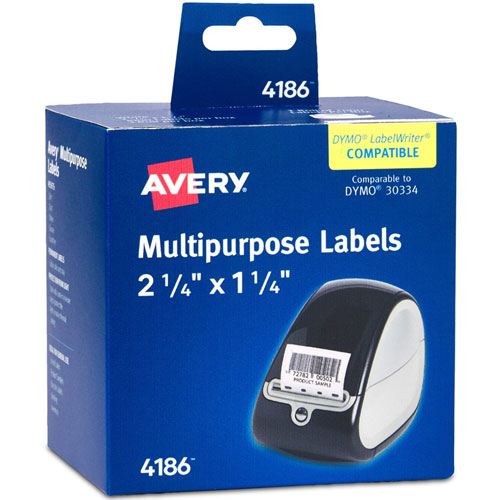 Avery Labels, Thermal, Multipurpose, 2-1/4"X1-1/4" , 1000/Bx, White