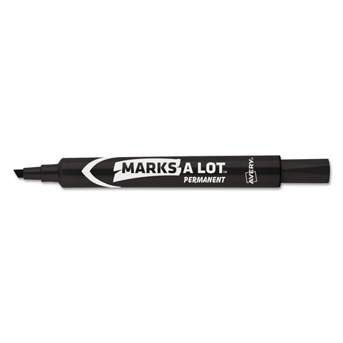 Avery MARKS A LOT Large Desk-Style Permanent Marker, Broad Chisel Tip, Black, Dozen