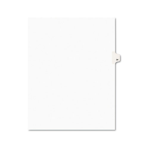 Avery Preprinted Legal Exhibit Side Tab Index Dividers, Avery Style, 10-Tab, 34, 11 x 8.5, White, 25/Pack