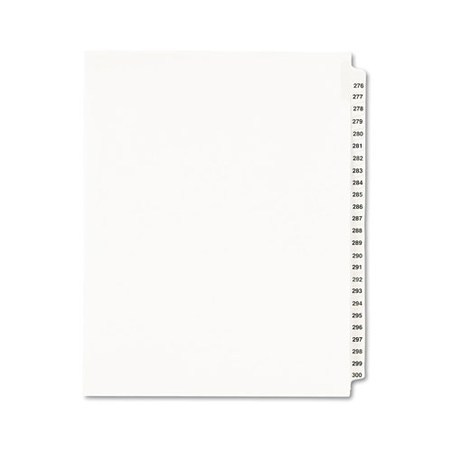 Avery Preprinted Legal Exhibit Side Tab Index Dividers, Avery Style, 25-Tab, 276 to 300, 11 x 8.5, White, 1 Set