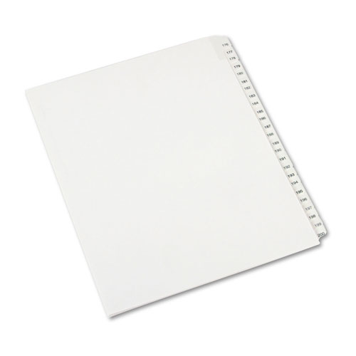 Avery Preprinted Legal Exhibit Side Tab Index Dividers, Allstate Style, 25-Tab, 176 to 200, 11 x 8.5, White, 1 Set