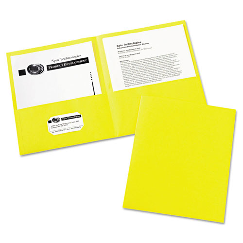 Avery Two-Pocket Folder, 40-Sheet Capacity, Yellow, 25/Box