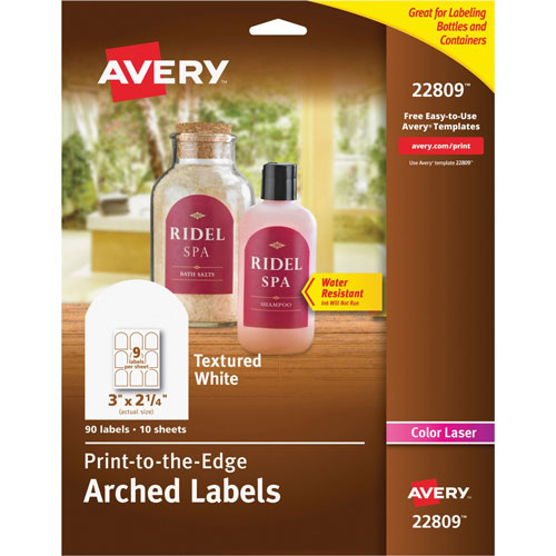 Avery Unique Shapes, Sizes and Textured Labels, Arch, 3"x2 1/2", White, 90 per Pack