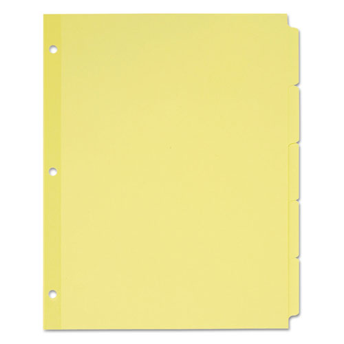 Avery Write & Erase Plain-Tab Paper Dividers, 5-Tab, Letter, Buff, 36 Sets