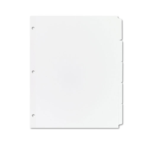 Avery Write & Erase Plain-Tab Paper Dividers, 5-Tab, Letter, White, 36 Sets