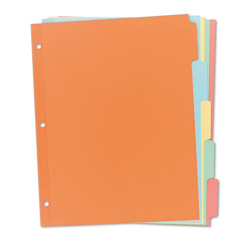 Avery Write & Erase Plain-Tab Paper Dividers, 5-Tab, Letter, Multicolor, 36 Sets