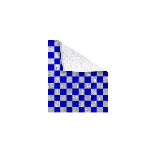 Bagcraft Foil/Paper Honeycomb Insulated Wrap, Blue Check, 10.5 x 13"