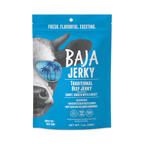 Baja Jerky Traditional Jerky, 1 oz Bags, 10/Pack