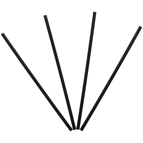 Banyan Black Straws - Unwrapped - 7.8", 2500 / Carton - Black