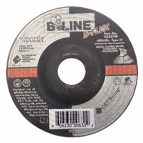 Bee Line Abrasives Flexible Depressed Center Wheel, 4 1/2in Dia, 1/8in Thick, 7/8in Arbor, 30 Grit
