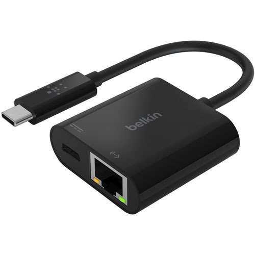 Belkin USB-C to Ethernet + Charge Adapter - USB Type C - 1 Port(s) - 1 - Twisted Pair