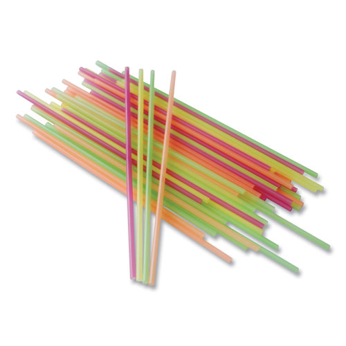 Berkley Square Neon Sip Sticks, 5.5" Polypropylene, Assorted, 1,000/Pack