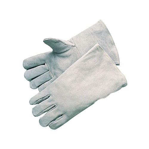 Best Welds Economy Welding Gloves, Economy Shoulder Leather, Large, Gray, 4 in Gauntlet, Full Sock Lining