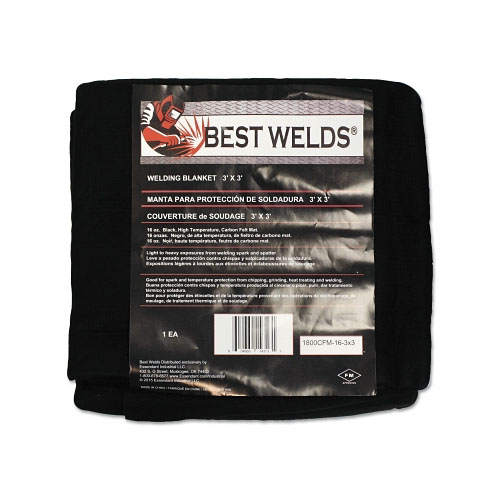 Best Welds Welding Blanket, 3 ft x 3 ft, Carbon Fiber, Mat, Black, 16 oz