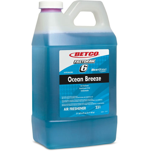 Betco BestScent Ocean Breeze Deodorizer, Ocean Breeze Scent, 67.6 oz FastDraw Bottle, 4/Carton