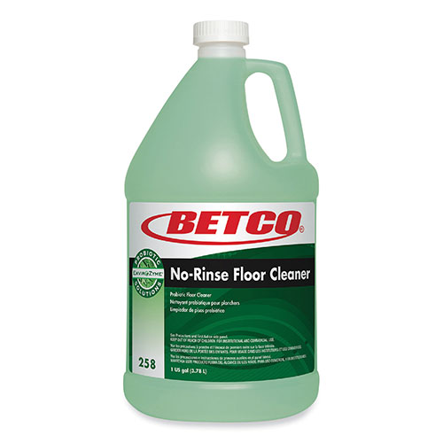 Betco BioActive Solutions No-Rinse Floor Cleaner, Rain Fresh Scent, 1 gal Bottle, 4/Carton
