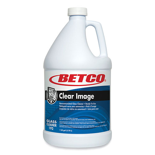 Betco Clear Image Glass and Surface Cleaner, Rain Fresh Scent, 1 gal Bottle, 4/Carton