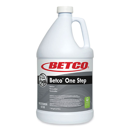 Betco One Step Floor Restorer, Lemon Scent, 1 gal Bottle, 4/Carton