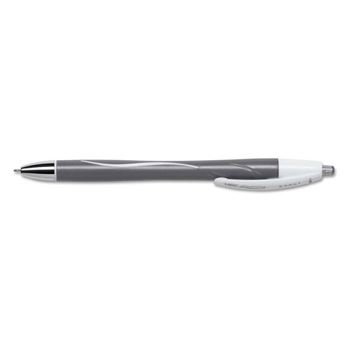 Bic Atlantis Exact Retractable Ballpoint Pen, 0.7mm, Black Ink/Barrel, Dozen